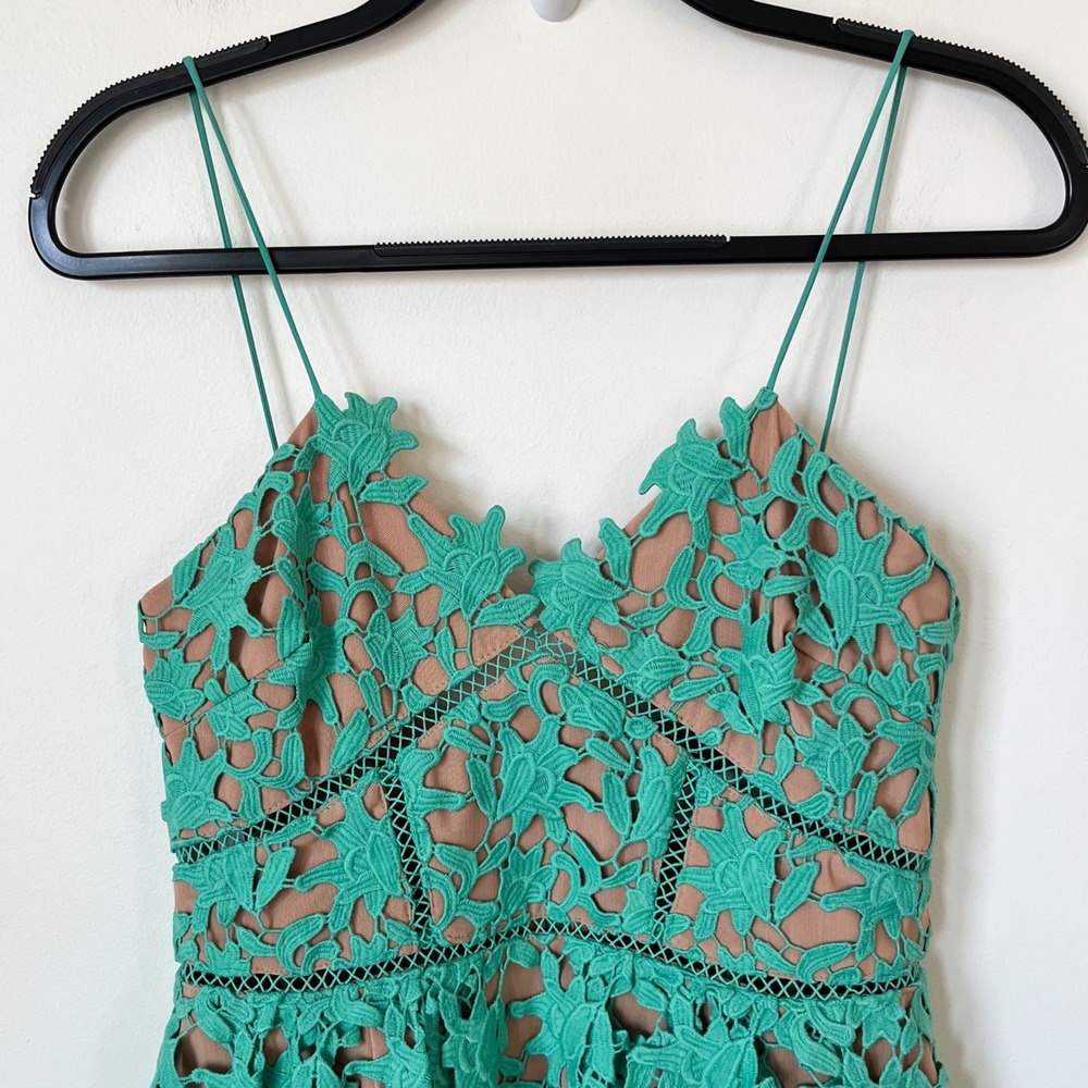 Self-Portrait Azaelea Midi Dress Spearmint Green Womens 6 - Picture 4 of 15